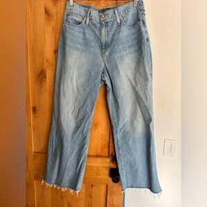 J.Crew 90s Wide Leg Jeans 32 T Frayed Cuff